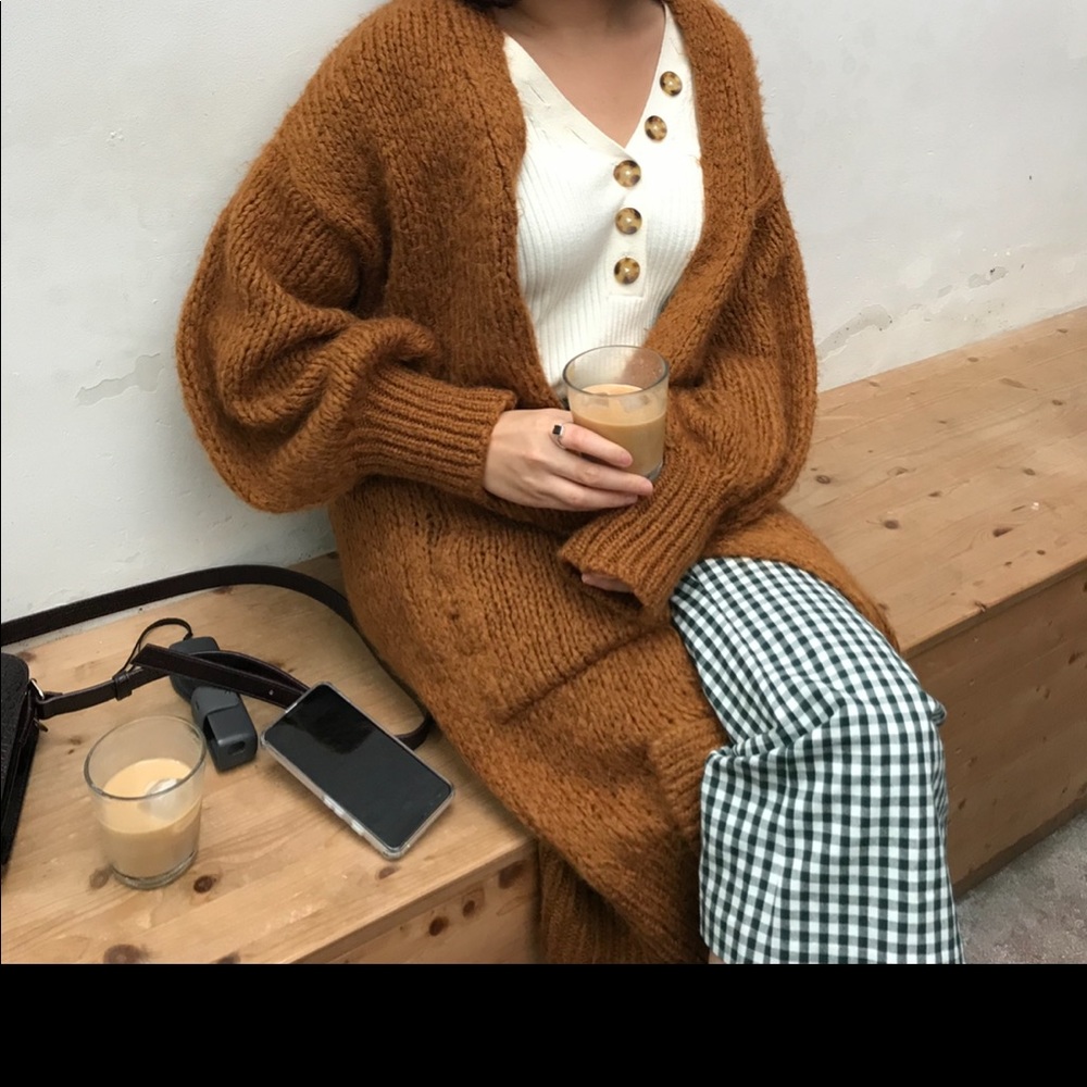 Mango casual brown cardigan